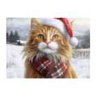 Warren Reed - Designer Christmas Ginger Cat Glass Chopping Board