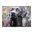 Warren Reed - Designer Banksy Inspired Black Labrador Chopping Board