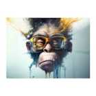 Warren Reed - Designer Monkey With Glasses Splashart Glass Chopping Board