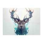 Warren Reed - Designer Stag Face Splashart Glass Chopping Board