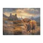 Warren Reed - Designer Highland Cow And A Cottage Glass Chopping Board