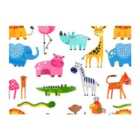 Warren Reed - Designer Hand Drawn Cartoon Animals Glass Chopping Board