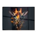 Warren Reed - Designer Golden Giraffe Face Splashart Glass Chopping Board