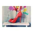 Warren Reed - Designer Retro Red Shoes Glass Chopping Board