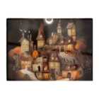 Warren Reed - Designer Spooky Halloween Village Glass Chopping Board