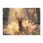 Warren Reed - Designer Stag Surrounded By Woodland Flowers Chopping Board