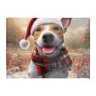Warren Reed - Designer Snowy Christmas English Bull Terrier Dog Glass Chopping Board
