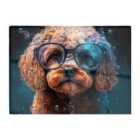 Warren Reed - Designer Cavapoo Dog Face Splashart Chopping Board