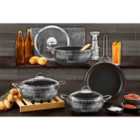 Rozi Alize Collection 7-Piece Non-Stick Granite Cookware Set (Silver)