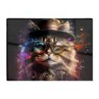 Warren Reed - Designer Siberian Cat With Glasses Splashart Chopping Board