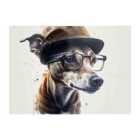 Warren Reed - Designer Whippet Dog With Glasses Splashart Chopping Board