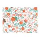 Warren Reed - Designer Orange Floral Pattern Glass Chopping Board