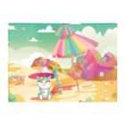 Warren Reed - Designer Kitten On A Beach Holiday Glass Chopping Board