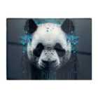 Warren Reed - Designer Panda Face Splashart Dark Background Glass Chopping Board