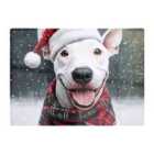 Warren Reed - Designer Christmas English Bull Terrier Dog Glass Chopping Board