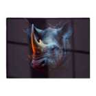 Warren Reed - Designer Rhino Face Splashart Glass Chopping Board