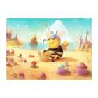 Warren Reed - Designer Bumblebee On A Beach Holiday Glass Chopping Board