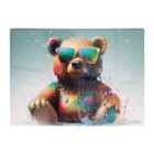Warren Reed - Designer Splashart Bear In Glasses Chopping Board
