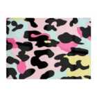 Warren Reed - Designer Colourful Leopard Print Glass Chopping Board
