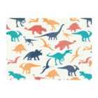Warren Reed - Designer Multicoloured Dinosaurs Glass Chopping Board