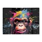 Warren Reed - Designer Multi Coloured Monkey Face Splashart Glass Chopping Board