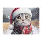 Warren Reed - Designer Snowy Christmas Scottish Fold Cat Glass Chopping Board