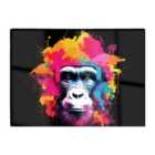 Warren Reed - Designer Multi Coloured Monkey Face Glass Chopping Board