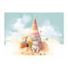 Warren Reed - Designer Cat On A Beach Holiday Glass Chopping Board