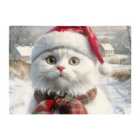 Warren Reed - Designer Christmas White Cat Glass Chopping Board