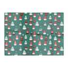 Warren Reed - Designer Hand Drawn Joyful Santa Hats Glass Chopping Board