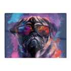 Warren Reed - Designer Vibrant Pug In Sunglasses Chopping Board