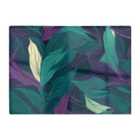 Warren Reed - Designer Green Purple Tropical Leaves Glass Chopping Board