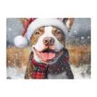 Warren Reed - Designer Snowy Christmas English Bull Terrier Glass Chopping Board