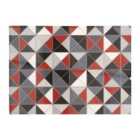 Warren Reed - Designer Grey Red Triangle Geometric Glass Chopping Board