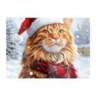 Warren Reed - Designer Christmas Ginger Maine Coon Glass Chopping Board