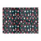 Warren Reed - Designer Hand Drawn Cheerful Santa Hats Glass Chopping Board