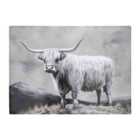 Warren Reed - Designer Ice Silver Highland Cow Chopping Board