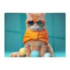 Warren Reed - Designer Cat In Glasses With Balls Of Wool Chopping Board