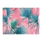 Warren Reed - Designer Pink Green Fan Palms Glass Chopping Board