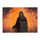 Warren Reed - Designer A Spooky Black And Orange Ghost Glass Chopping Board