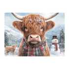 Warren Reed - Designer Snowy Highland Cow Chopping Board