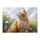 Warren Reed - Designer Fluffy Ginger Cat In A Summer Meadow Chopping Board