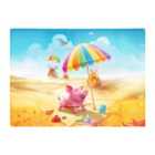 Warren Reed - Designer Pig On A Beach Holiday Glass Chopping Board