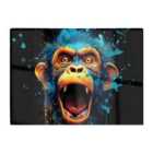 Warren Reed - Designer Crazy Monkey Face Splashart Glass Chopping Board