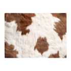Warren Reed - Designer Brown And White Cow Hide Print Chopping Board