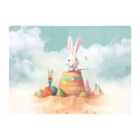 Warren Reed - Designer White Rabbit On A Beach Holiday Glass Chopping Board