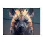 Warren Reed - Designer Hyena Face Splashart Dark Background Glass Chopping Board