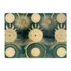 Warren Reed - Designer Green Moon And Sun Abstract Pattern Glass Chopping Board