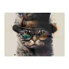 Warren Reed - Designer Cat With Glasses And Hat Splashart Chopping Board