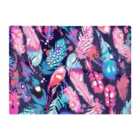 Warren Reed - Designer Beautiful Colourful Feathers Glass Chopping Board
